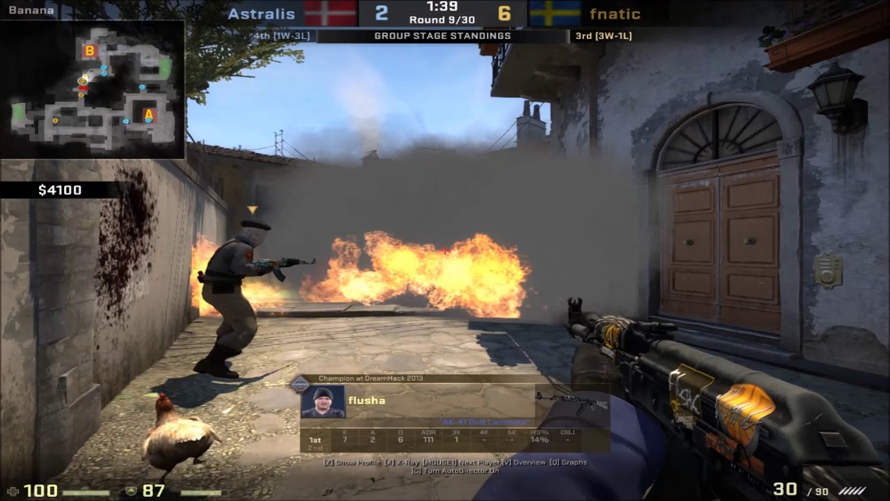 POV - Flusha (Fnatic)(23-12) vs Astralis / inferno / ESL Pro League Season 6 Finals