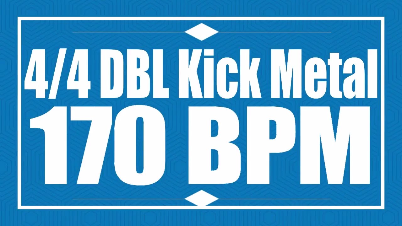 170 BPM - Double Kick METAL - 4/4 Drum Track - Metronome - Drum Beat