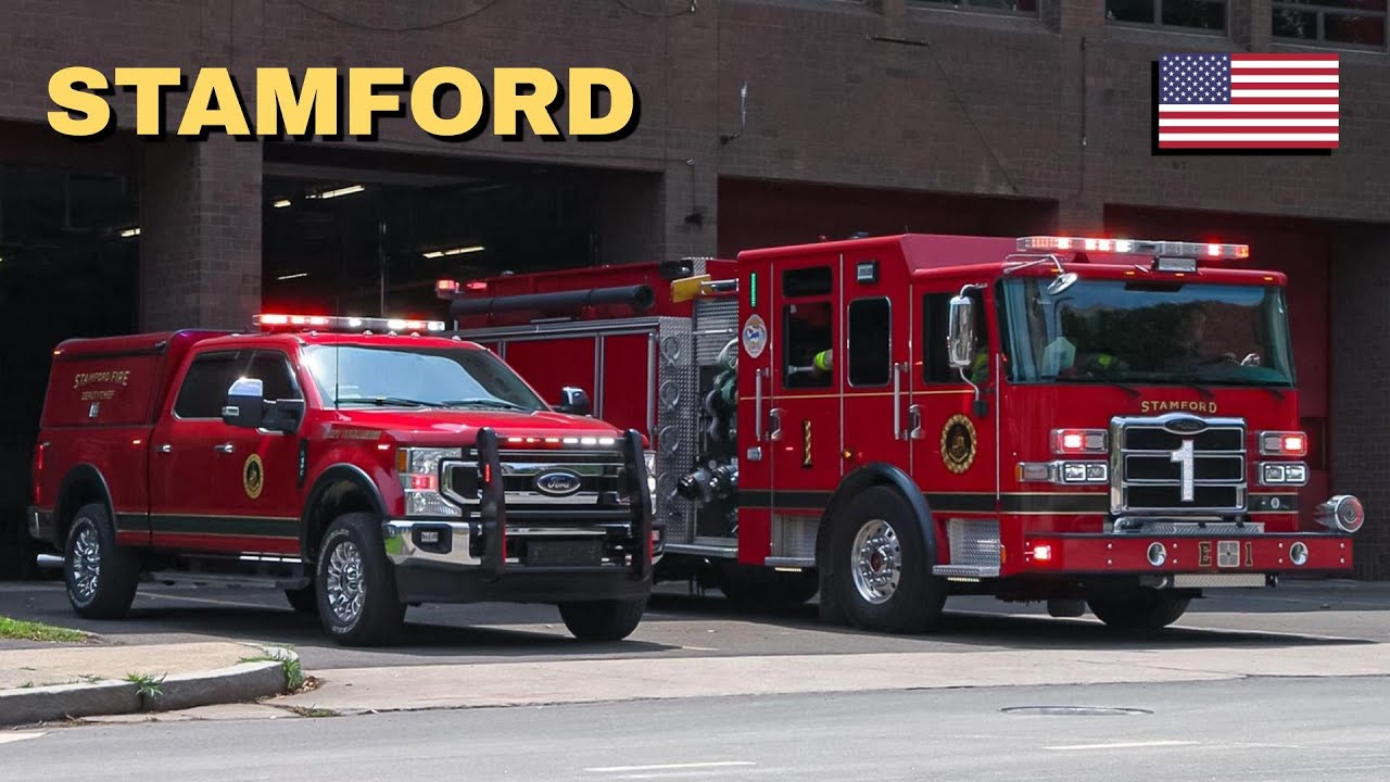 Stamford | Fire Department Engine 1 & Unit 4 (Deputy Chief) Respond to Commercial Fire Alarm