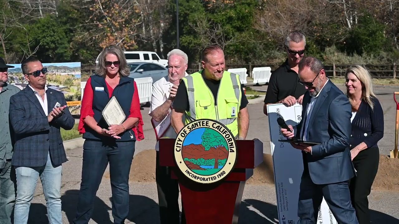 Santee's New Community Center, Santee, California-Groundbreaking Ceremony.