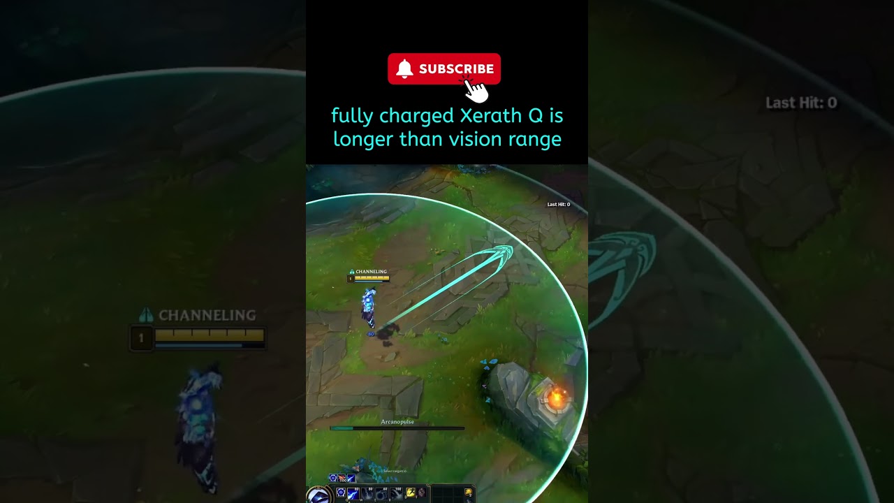 league of legends Fully charged Xerath Q is longer than vision range #leagueoflegends #xerath