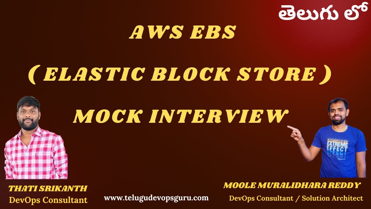 AWS EBS( Elastic Block Store ) mock interview for DevOps & Cloud Engineers #telugudevopsguru
