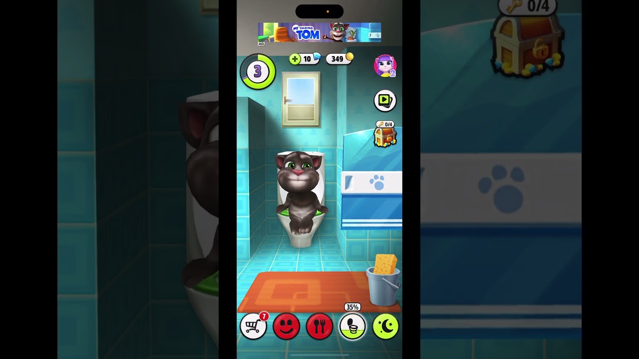 My Talking Tom Gameplay Goes to Bathroom - Talking Tom Poops