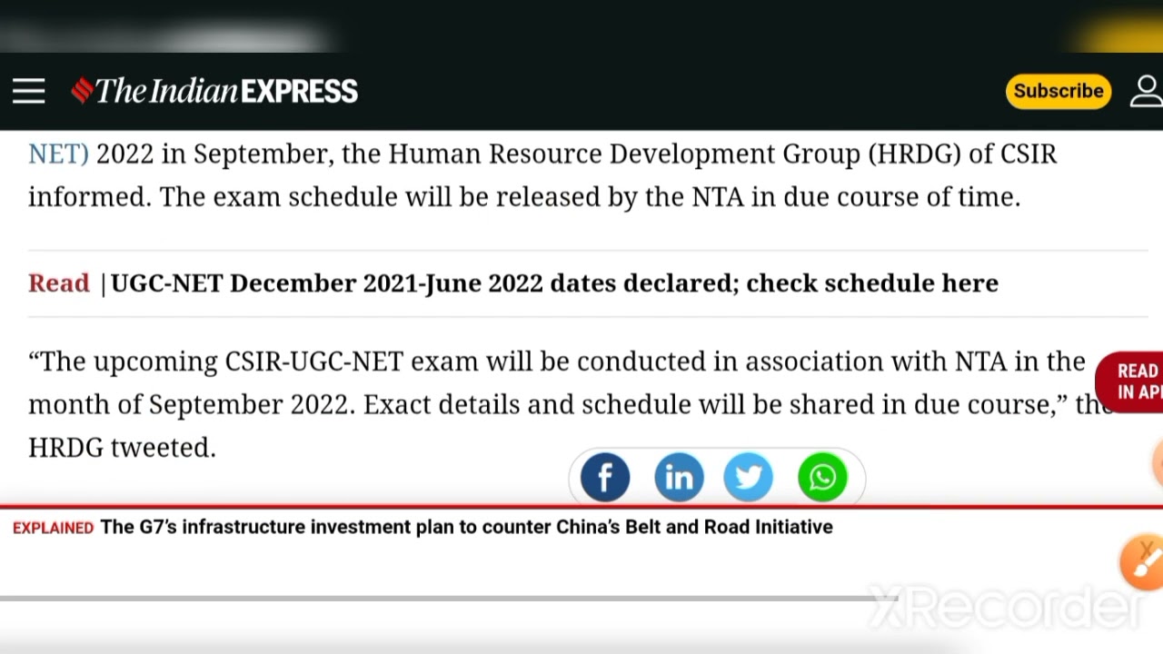 CSIR UGC NET 2022 Exam Latest Update