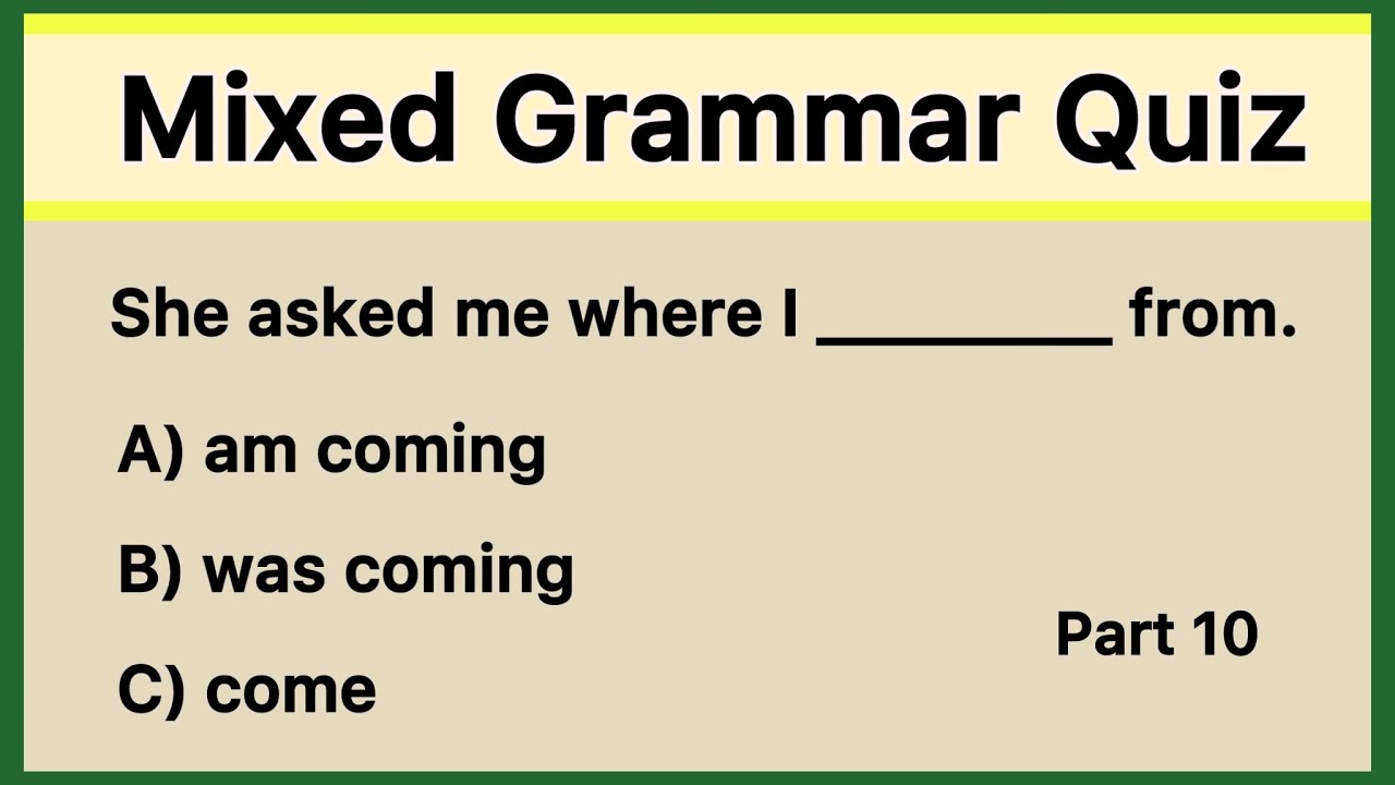 Полный тест по английской грамматике | 50 вопросов с вариантами ответов