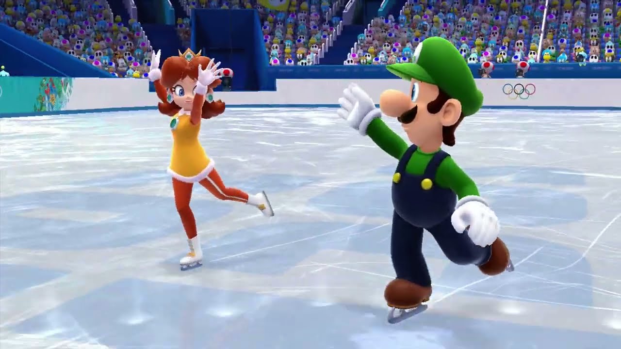 Mario & Sonic At The Sochi 2014 Olympic Winter Games - Figure Skating Pairs (Luigi And Daisy)