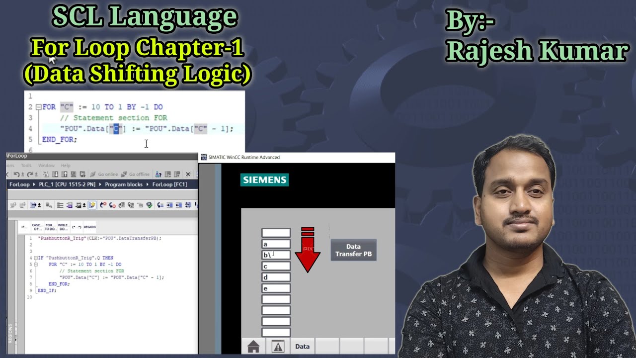 TIA Portal Tutorial:-For Loop in PLC | Data shifting or tracking in PLC |Chapter-1 | By Rajesh Kumar