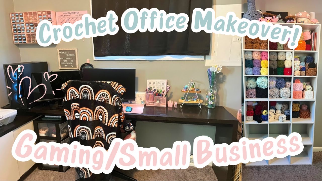 Crochet Office Makeover💗Gaming/Small Business Office✨