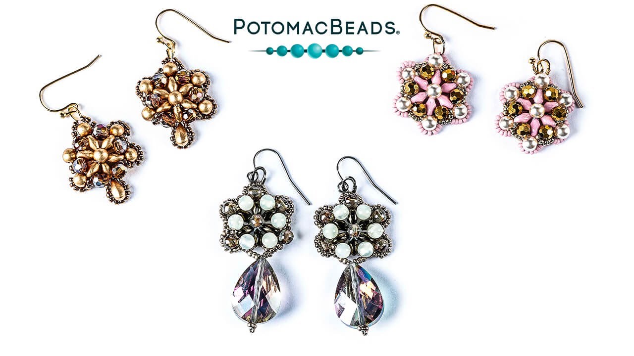 SuperDuo Windmill Earrings - DIY Jewelry Making Tutorial by PotomacBeads