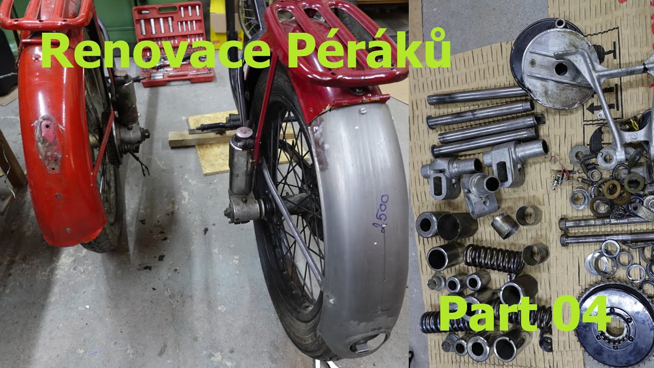 Renovace motocyklů Jawa 250 Pérák a Jawa 350 Pérák part 04 oprava blatníku a zadní tlumiče.