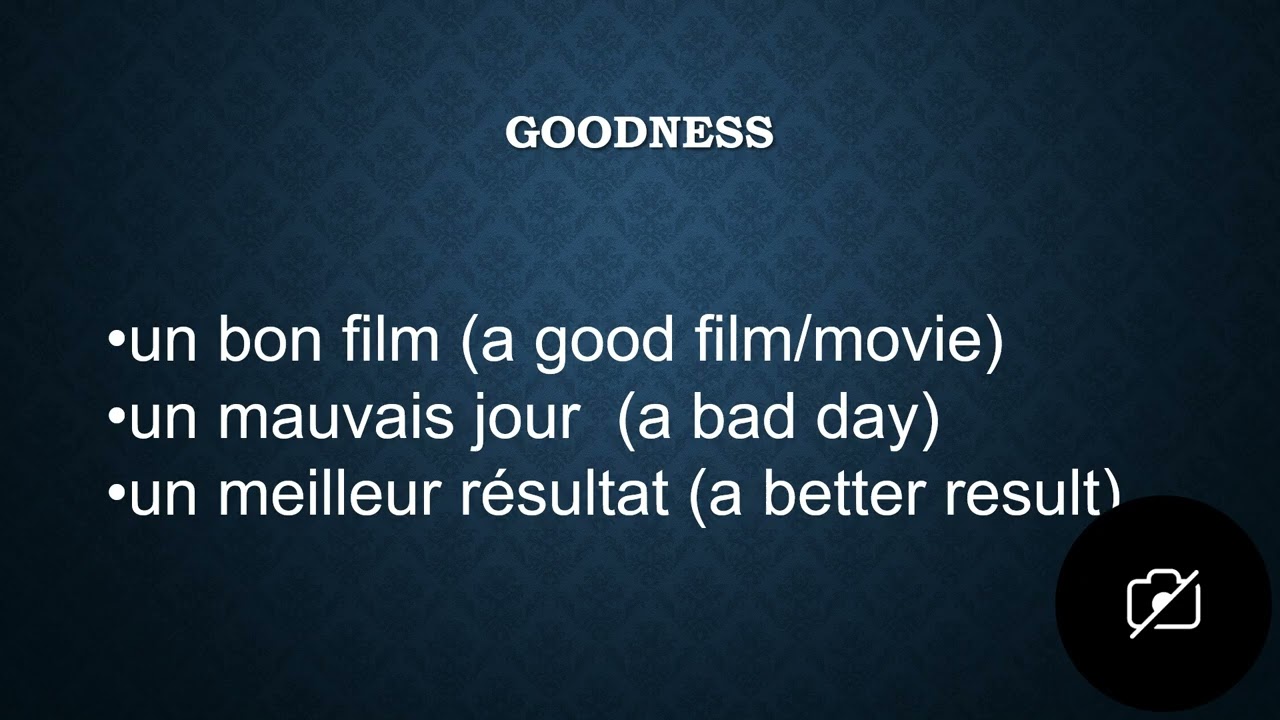 The position of French adjectives