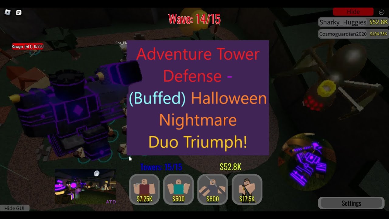 (Buffed) Halloween Nightmare Duo Triumph! || [Roblox] Adventure Tower Defense