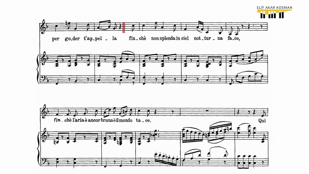W. A. Mozart, Le Nozze di Figaro, Deh vieni non tardar accompaniment