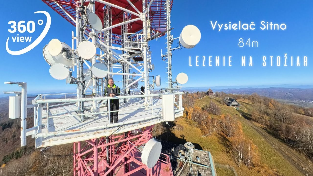 TVS-Sitno - lezenie na stožiar, promenáda po vrchnej plošine 360 video prehliadka 8k