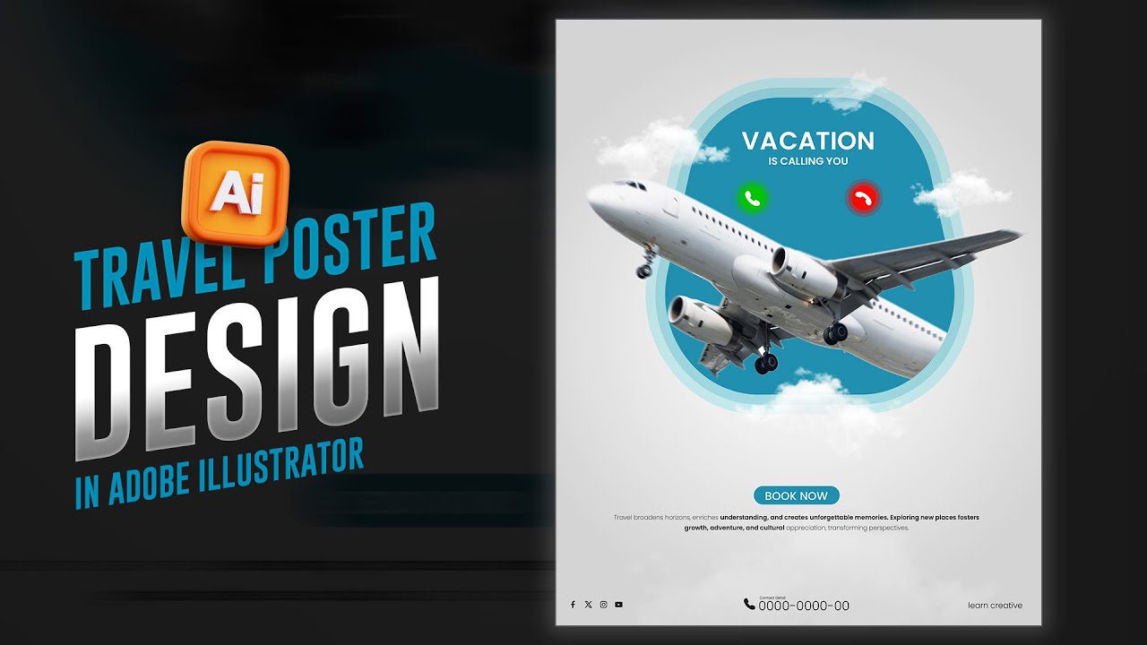 Современный дизайн туристического плаката в Adobe Illustrator | Учебное пособие по Illustrator | ...