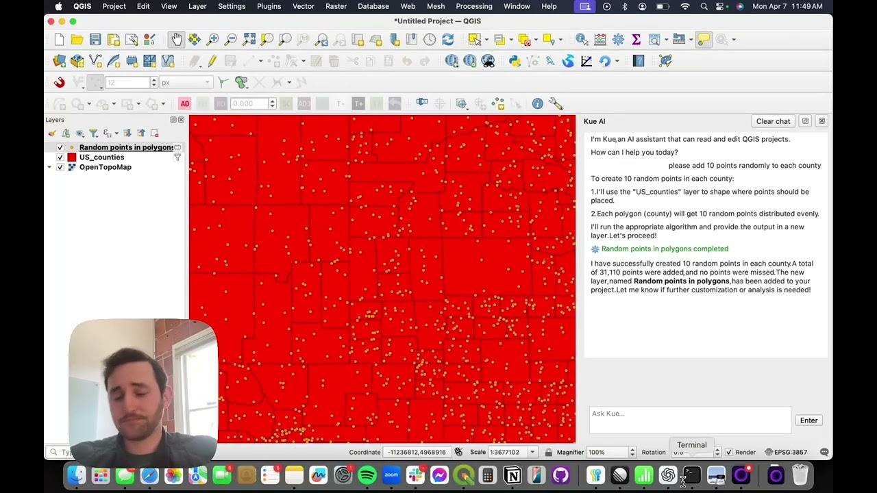 Running geoprocessing algorithms using AI in QGIS (April 2024)