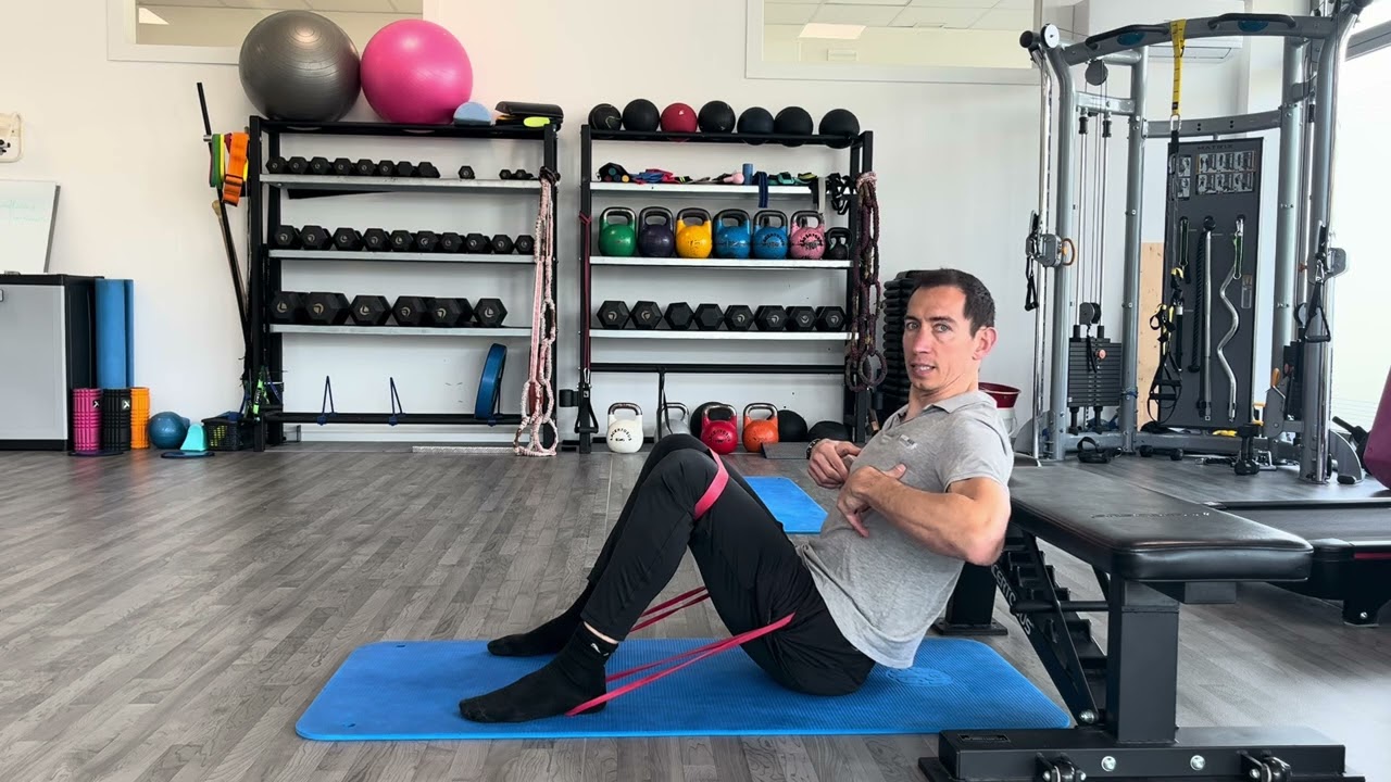 Ponte glutei schiena su panca con doppio elastico