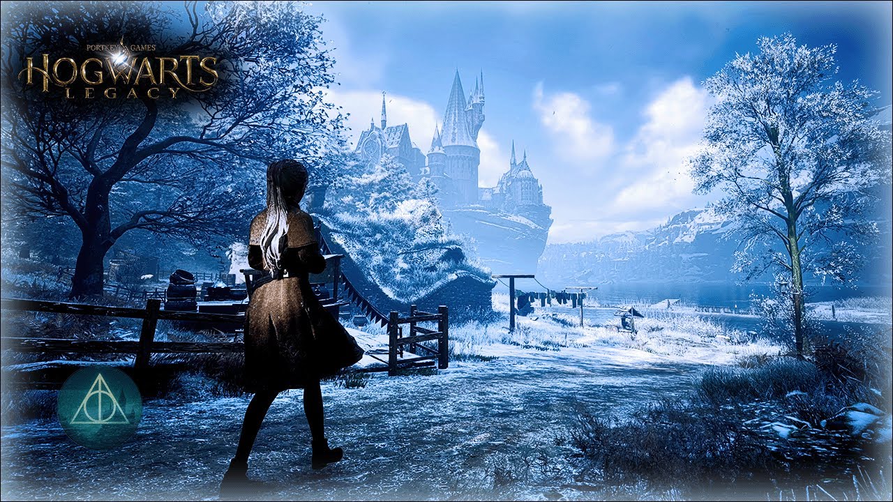 Hogwarts Legacy Hufflepuff Winter Walk – Full Map Snowfall Tour 4K (Relaxing Ambience)