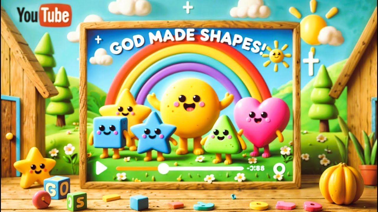 ❤️🔵God Made Shapes | Fun Educational Bible Song for Kids | Christian Kids Song 🎶✨