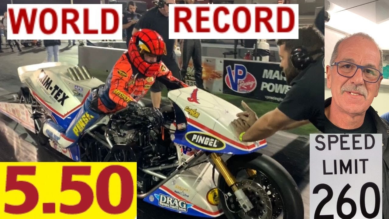 WORLD RECORD UNEXPECTEDLY SHATTERED BY TOP FUEL NITRO MOTORCYCLE RACER LARRY “SPIDERMAN” MCBRIDE!