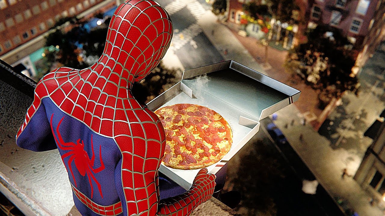 SPIDER-MAN PS4 Pizza Time Scene With Sam Raimi Suit (SPIDERMAN PS4)