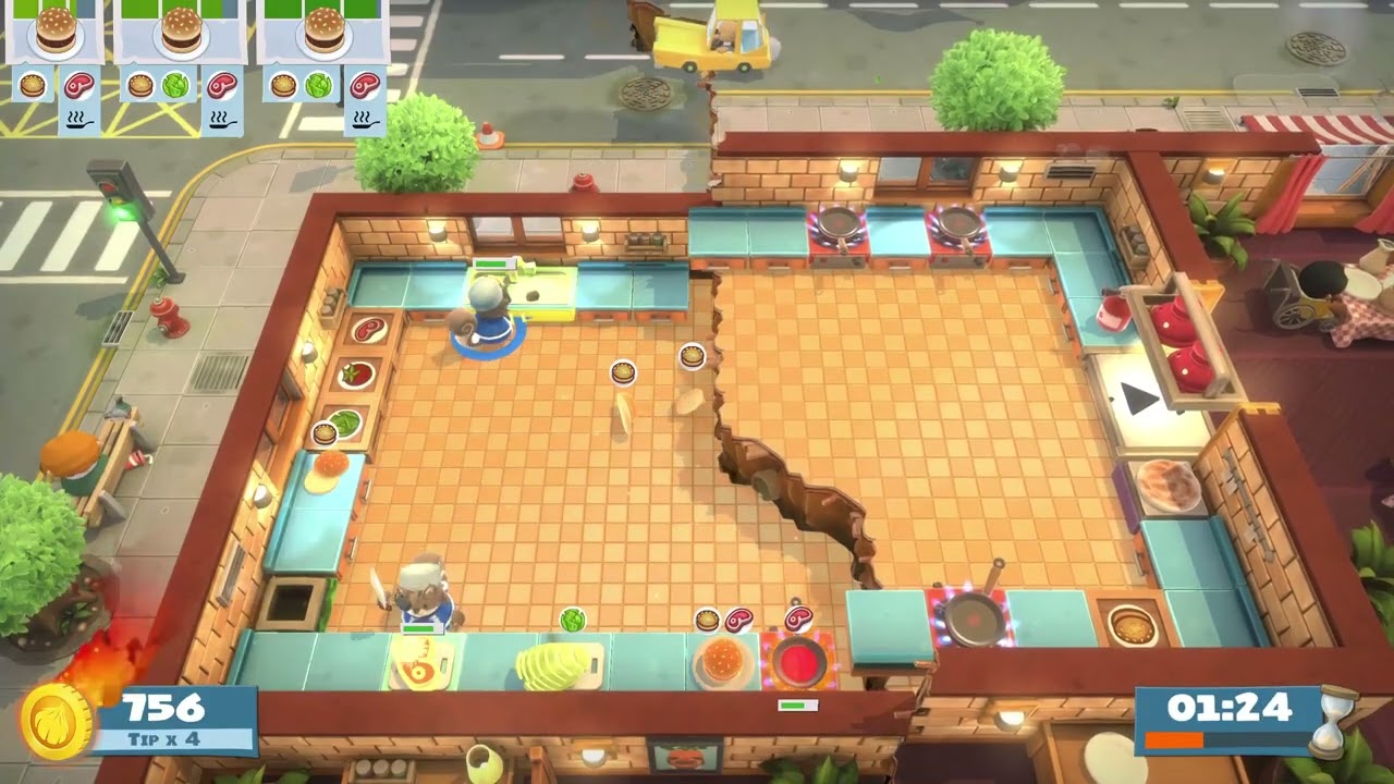 Overcooked! All You Can Eat - Story 1 1-6 (1 player) Score: 1380