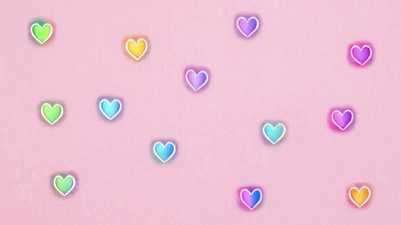 Pink screensaver with hearts 💕 