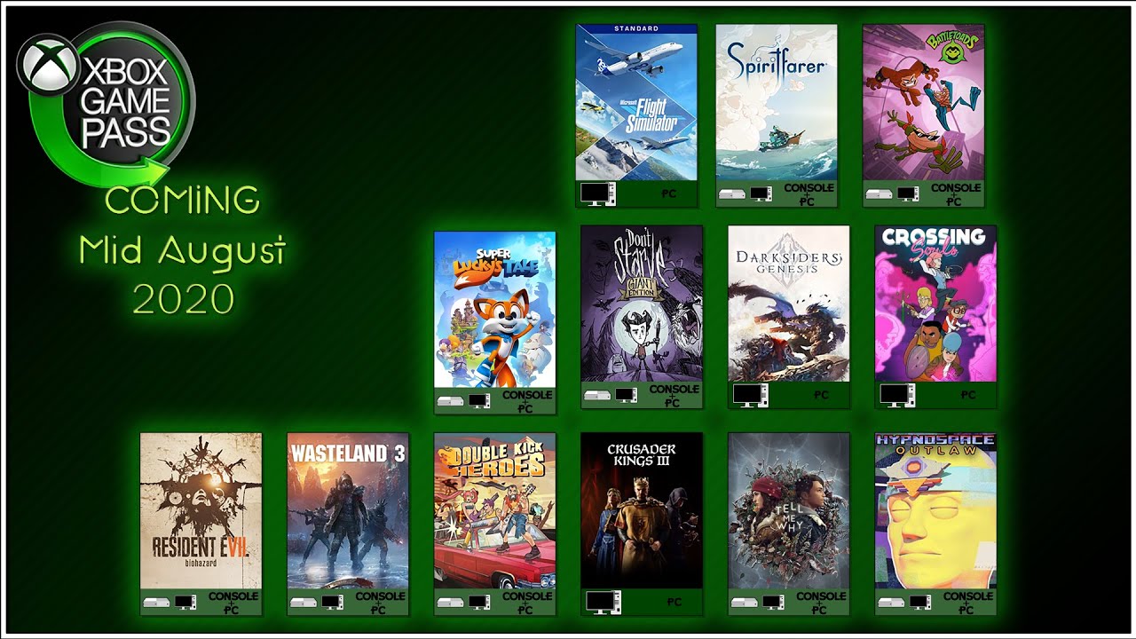 Coming to Xbox Game Pass for Console and PC Early August 2020