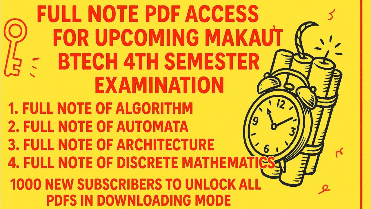 All PDF Notes for B.Tech CSE 4th Semester | Free Download | Algorithm, Automata, Architecture,DM