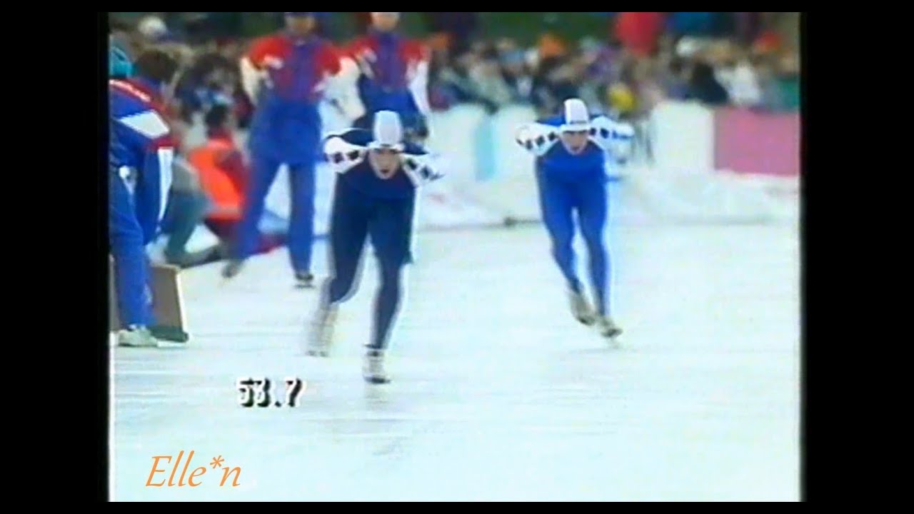 NK Allround Alkmaar 1991 - 10 km Visser - Veldkamp + prize giving ceremony
