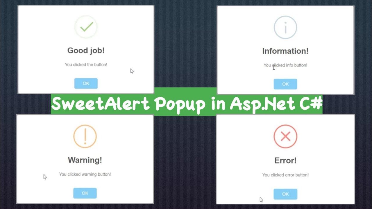 Sweet Alert Javascript Alert in Asp Net C# | Tech Tips Unlimited