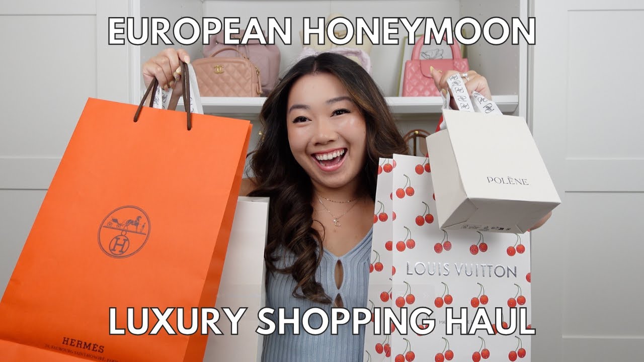 LUXURY SHOPPING HAUL IN EUROPE (LOUIS VUITTON, POLENE, HERMES) & 1 YEAR WEDDING ANNIVERSARY GIFT 🍒💸