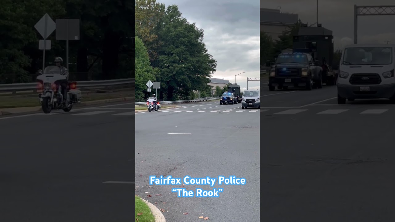 CODE 3! Fairfax County Police Motorcycles Escorting The ROOK SWAT Vehicle!
