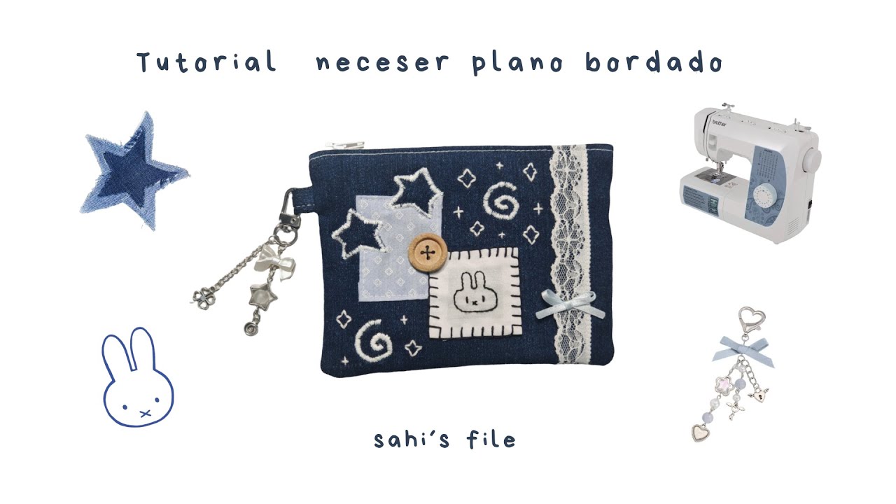 Tutorial Neceser Plano con bordado a máquina casera DIY / VLOG #handmade #cute #tutorial