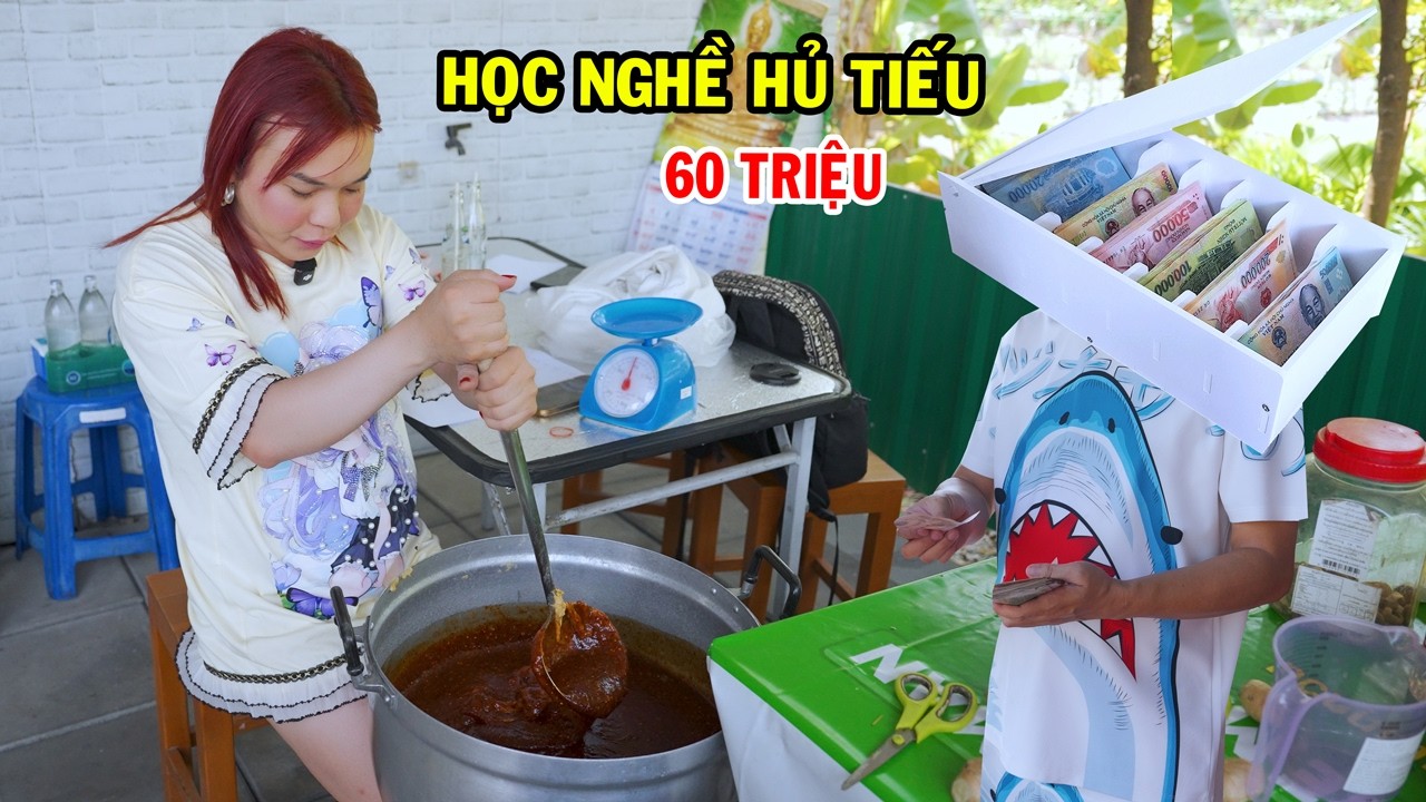 Ty Thy tốn 60 triệu đi Thái Lan học nghề nấu hủ tiếu - Ty Thy Vlog Gỏi đu đủ