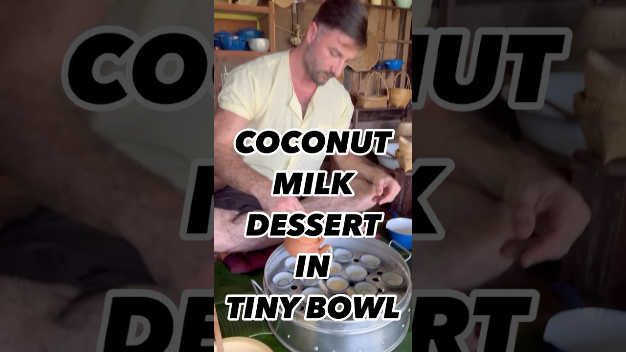 Kanom Tuay traditional coconut milk Thai dessert #dessert #sweet #delicious