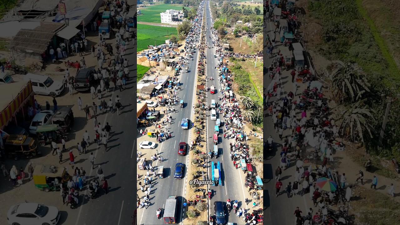 Highway Massive Crowd & Traffic Drone View 2026 #HighwayView #DroneShot #ViralVideo