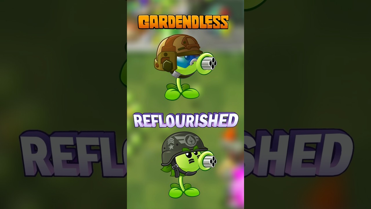 PvZ2 Which Gatling Pea is better? Reflourished vs Gardendless #shorts #pvz #pvz2