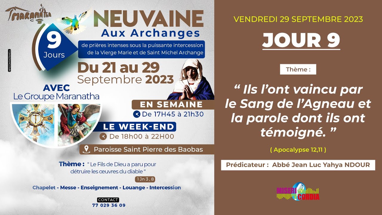Neuvaine aux Archanges avec le Groupe Maranatha  |  JOUR 9  |  Vendredi 29 septembre 2023