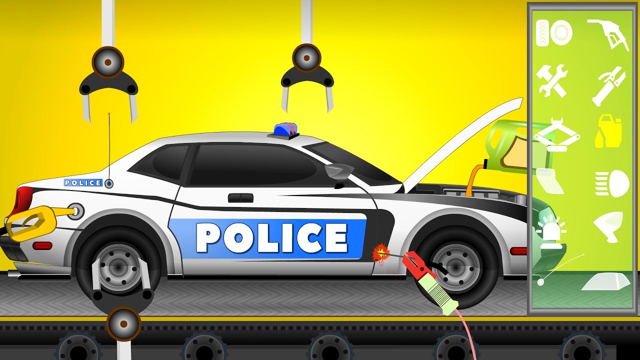 Police Car Repair | Car Garage | Video for Kids | Police Cars Cartoon for Children