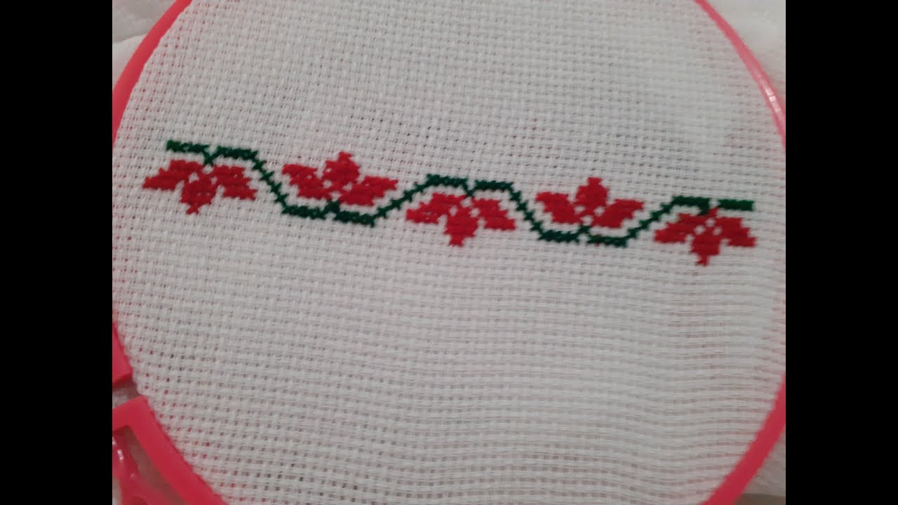 Easy cross stitch Border pattern for Beginners in Hindi | Dusutti Border Design