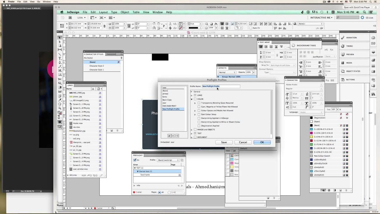 Preflight (indesign) | Overprint white text الأبيض الأوفر برينت