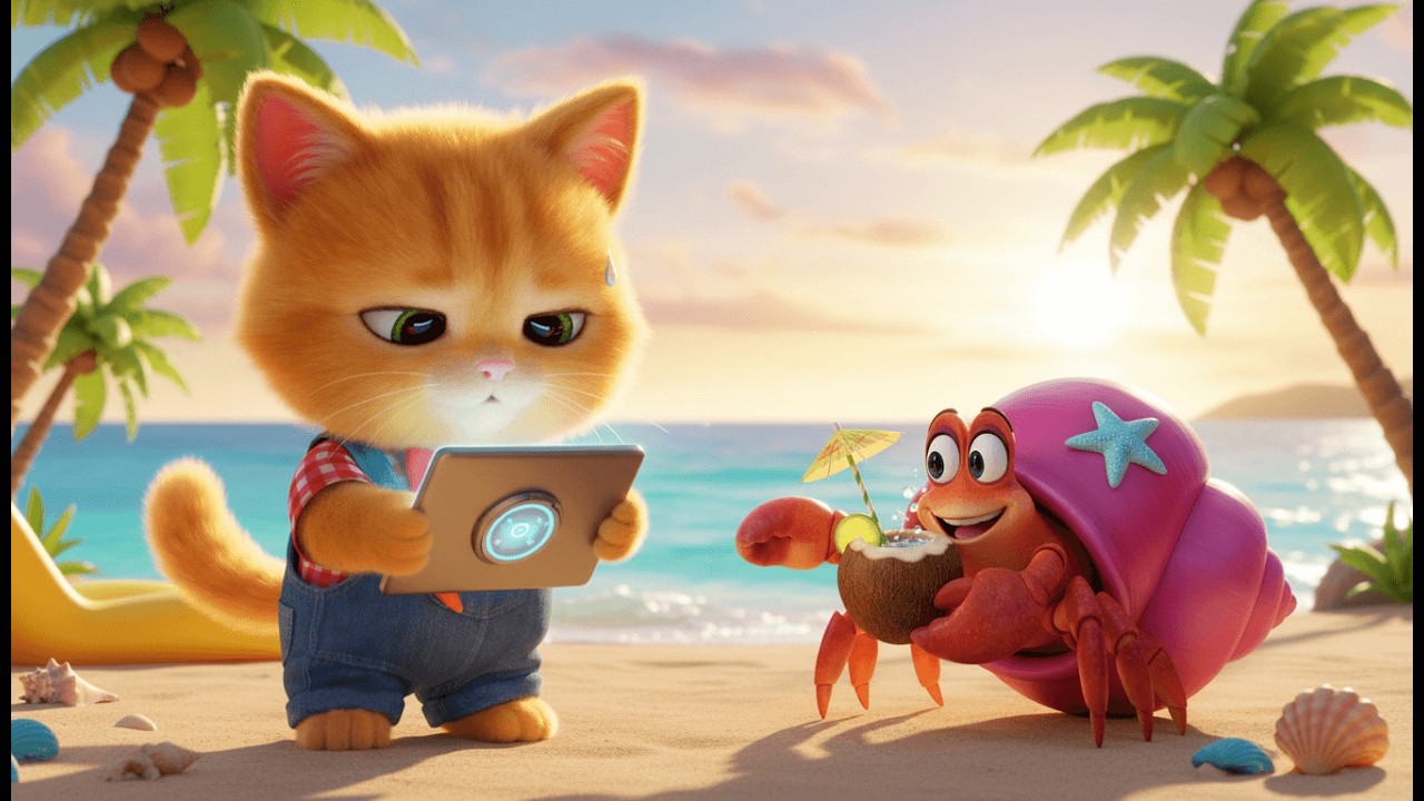 City Cat to Beach Bum: A Cute Cat Story | Relaxing Animation