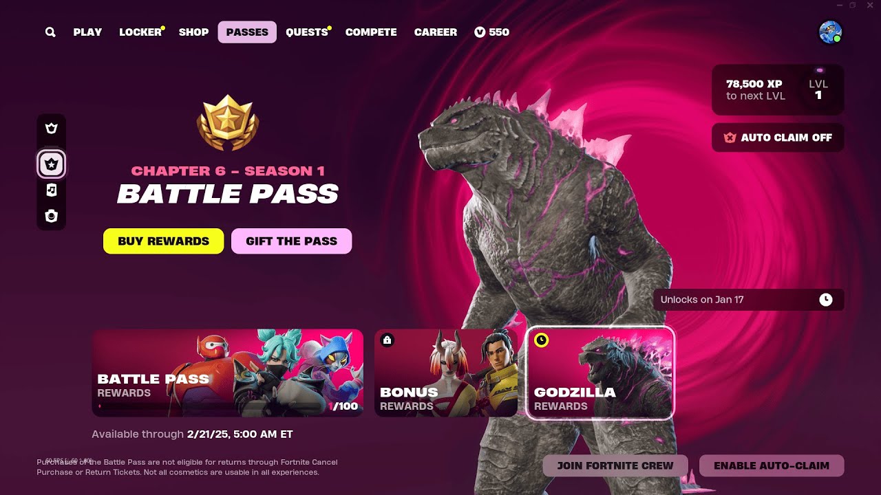 SHOWCASE OF THE ENTIRE CHAPTER 6 BATTLE PASS!!