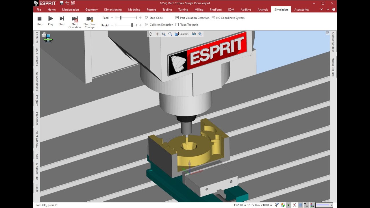ESPRIT TNG Beginning Milling Tutorial Preview