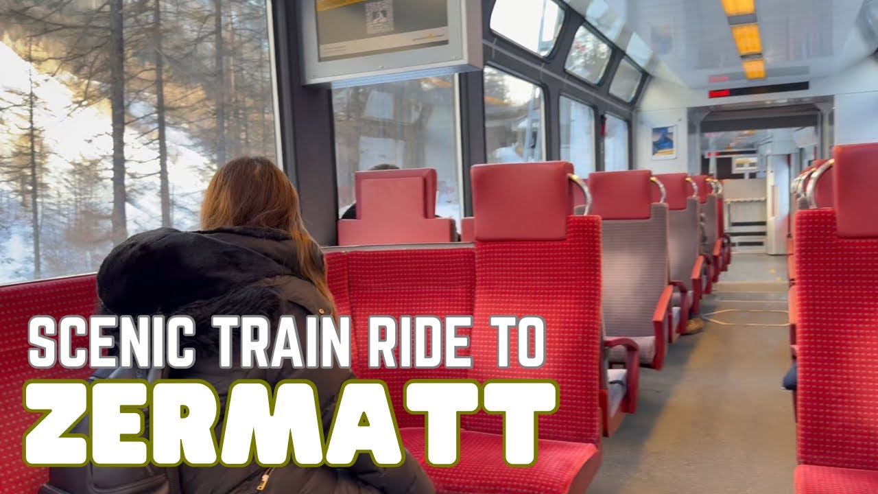 Scenic winter train ride to Zermatt town center #switzerland #zermatt 