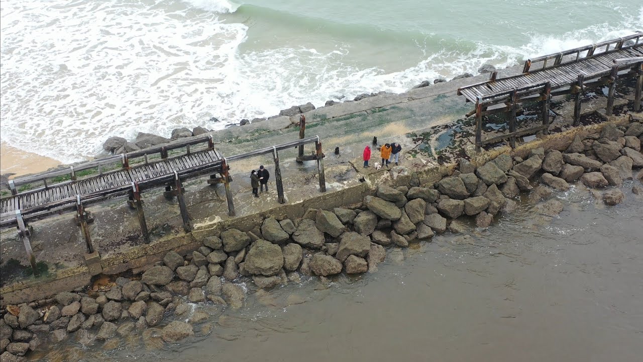 Estacade de Capbreton après la tempête Justine