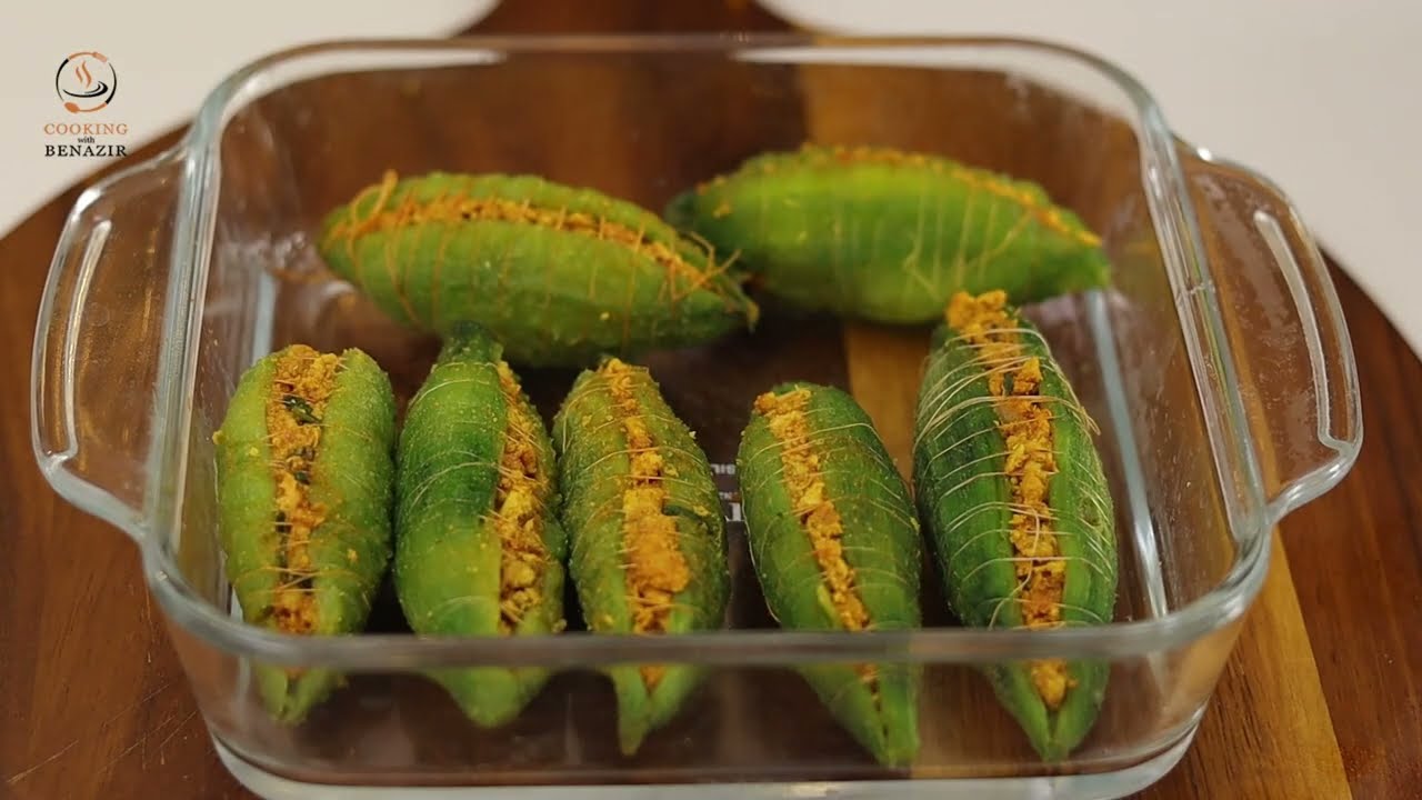 Bharwa keema Karela | Stuffed Bitter Gourd with Minced Meat by Cooking With Benazir