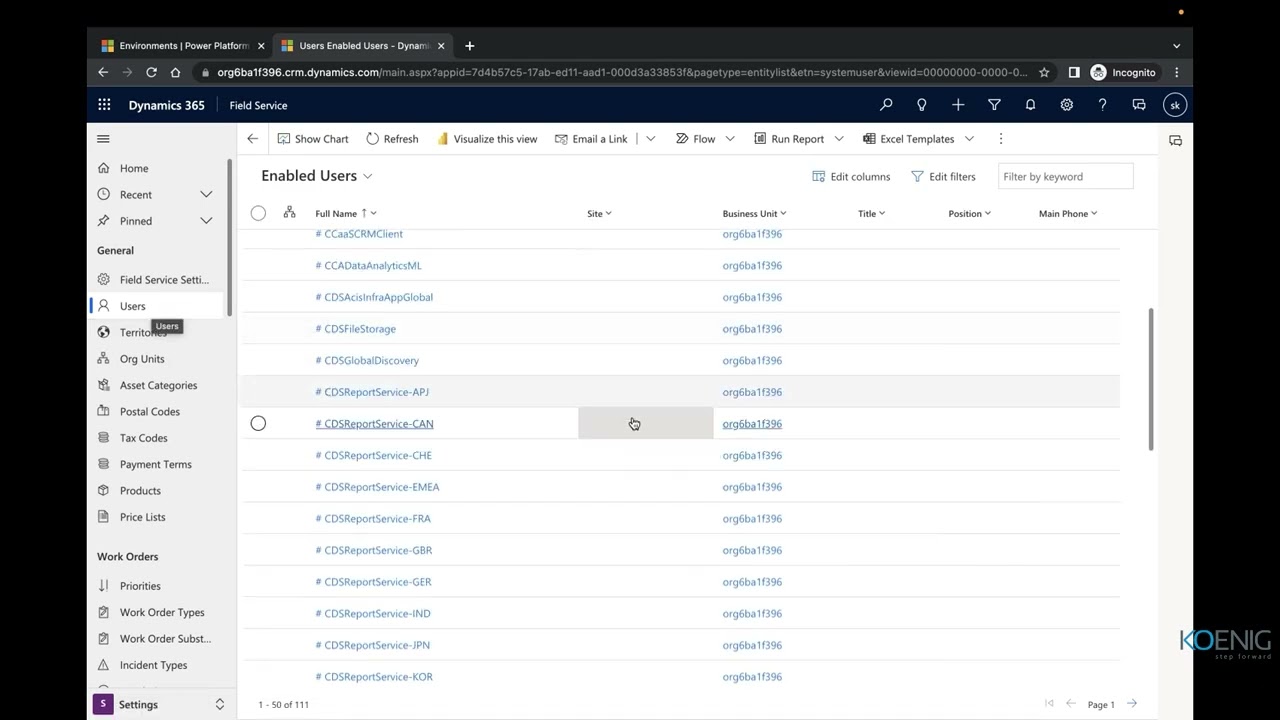 Learn Dynamics 365 Field Service Lifecycle online | Koenig Solutions