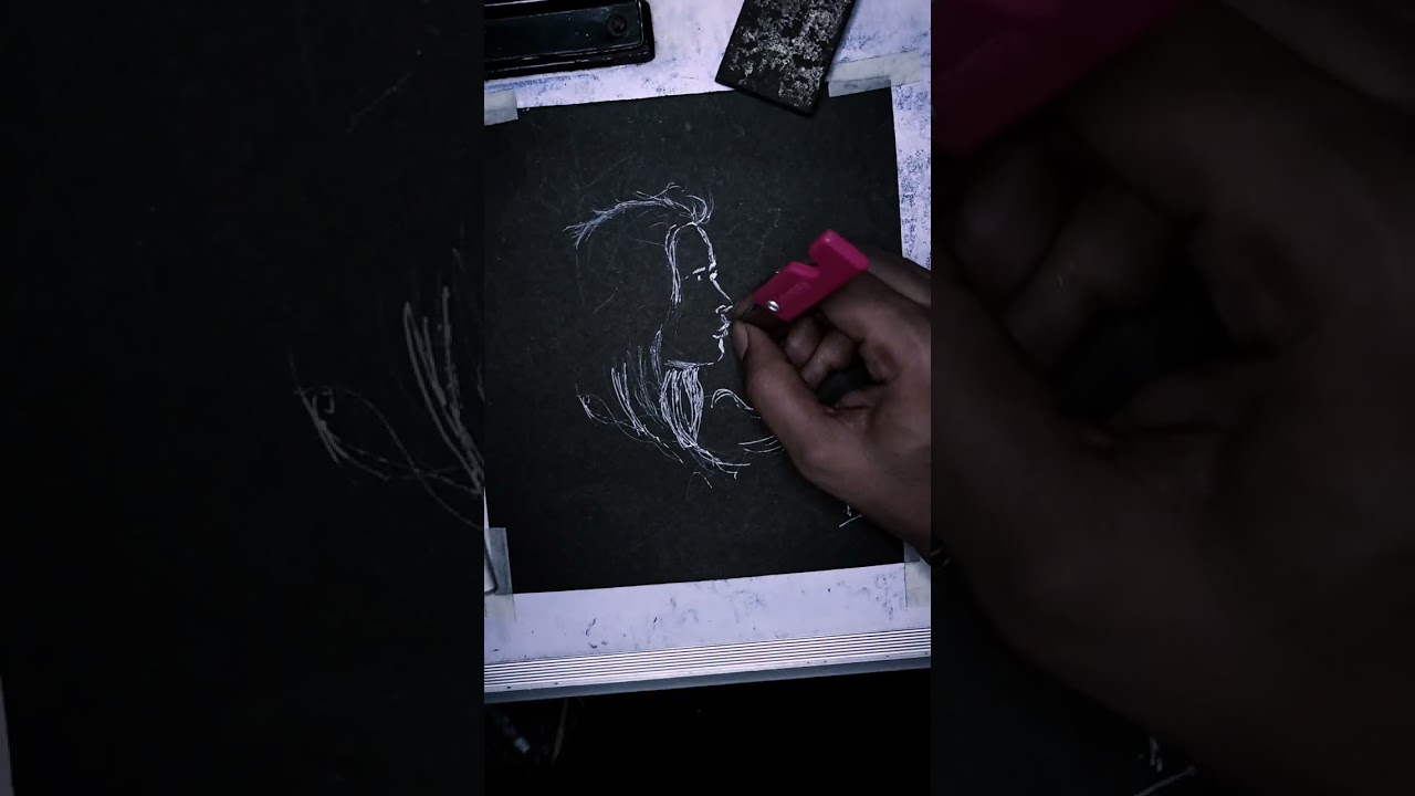 Sketching Silence on Black Paper trying something new #charcoal  #blackpaper